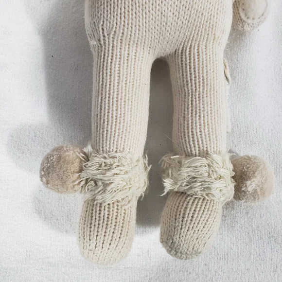 CUDDLE + KIND Handmade Cream Stella The Polar Bear Hand Knit Cotton Stuffy 16" - Picture 7 of 11